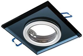 Oczko sufitowe szklane KWADRATOWE. Kolor: CZARNY (EKOS271) - Eko-Light