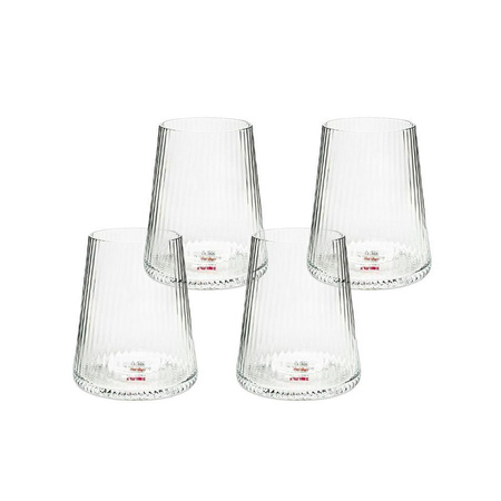 KARE komplet 4 szklanek RIFFLE 440ml      transparentny (53284) - Kare Design