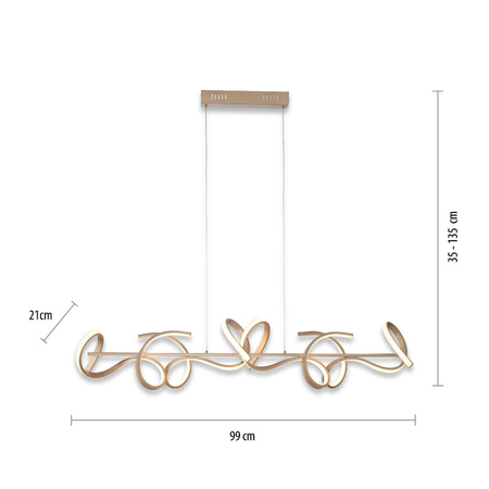 CURLS LAMPA WISZĄCA MATOWY MOSIĄDZ (19033-60) - Paul Neuhaus