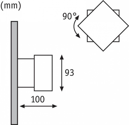 Oprawa elewacyjna Cybo LED 2x3W 230V IP65 kwadratowy 100x100mm Szary Aluminium (PL18002) - Paulmann