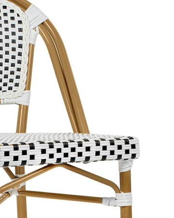 Krzesło ogrodowe CAFE PARIS białe rattan (KH1501100288) - King Home