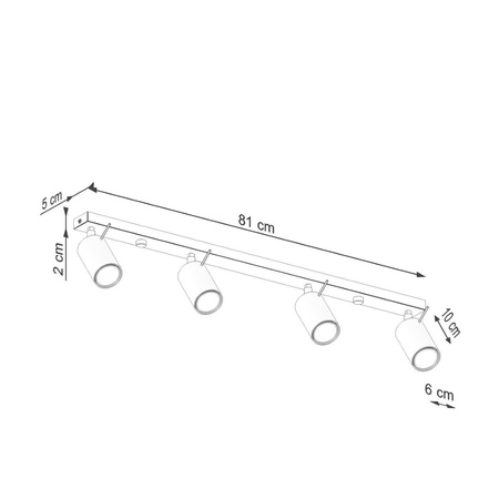 Plafon RING 4L zielony oliwkowy (SL.1504) - Sollux Lighting