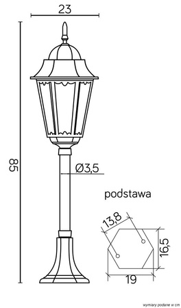 Lampa stojąca zewnętrzna Retro Classic II K 50023 H (K 5002/3/H) - SU-MA