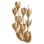Designerski kinkiet Flora - 3 źródła światła - Oksydowane złoto (QN-FLORA-3W-GD) - Quintiesse