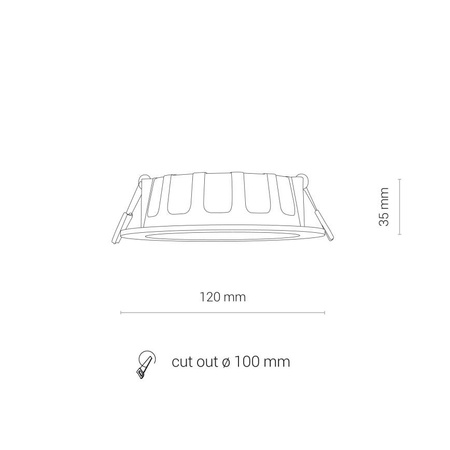 LAMPA SUFITOWA WPUSZCZANA KOS LED 8W, 3000K (8782) - Nowodvorski