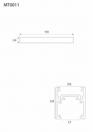 MAXLIGHT MT0011 SZYNA MAGNETYCZNA PŁYTKA, NATYNKOWA, 1 METR, CZARNA
