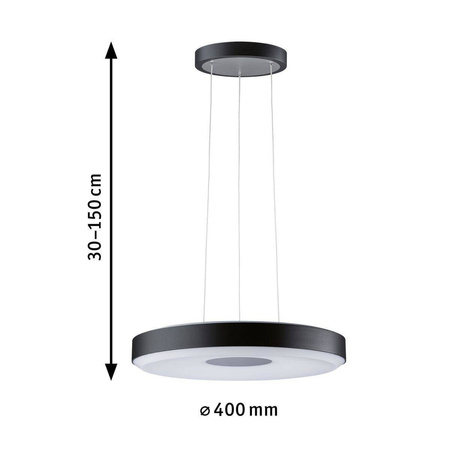 Lampa wisząca LED Puric Pane 22W 400 mm ściemnialna 3-Step  czarny/szary 230V met (PL79517) - PAULMANN
