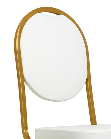 Krzesło bankietowe / konferencyjne HESTIA białe / złote (KH1501100311) - King Home