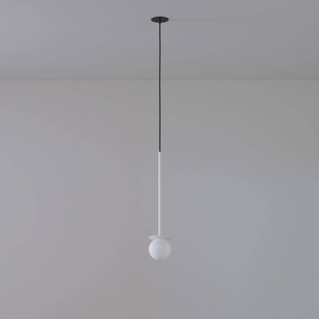 COTTON 250 fi100 wisząca wpust max.1x1,9W, G9, 230V, przewód czarny, biały sygnałowy (mat struktura) RAL 9003 (DM101/W/BQ/117) - Cleoni