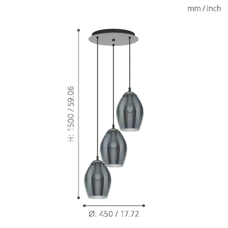 Lampa wisząca ESTANYS nikiel (39565) - EGLO