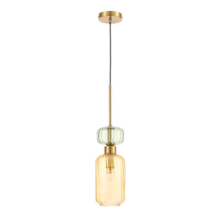 Szklana lampa wisząca MOLLY AMBER 1xE14 (ML1823) - Milagro