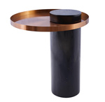 Stolik kawowy COLUMN marmurowy czarno miedziany 55 cm (DP-FA1 black copper) - Moos Home