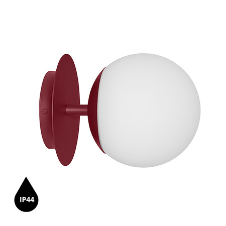 PLAAT C burgundowa lampa ścienna / kinkiet z podwyższoną szczelnością IP44 (PLC140S0) - Ummo
