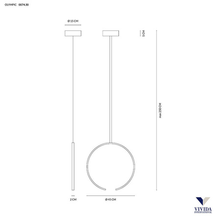 Lampa Wisząca OLYMPIC  Ø 45 (0074.31.WN) - Vivida