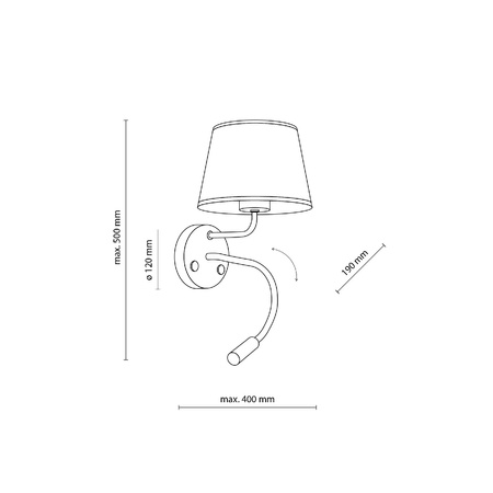 MAJA BLACK KINKIET (10081) - TK Lighting