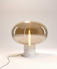 Lampa stołowa MOONSTONE biały marmur + szkło bursztynowe (T0056) - MAXLIGHT