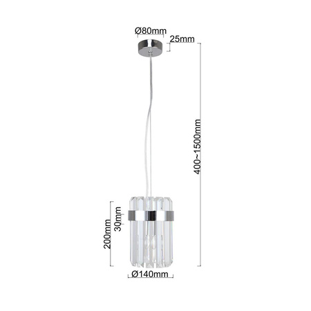 Lampa wisząca Vetro 1 chrom 1xE14 (LP-2910/1P CH) - Light Prestige