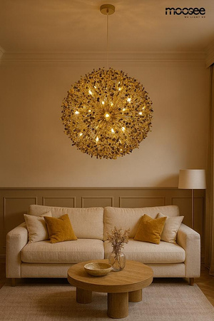 Efektowna biżuteryjna lampa wisząca MONETE 65 złota (MSE1501100580) - Moosee