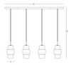 LINE LIGHT 4XE27 BLACK MATT CHROME CLASS (22142 Zambelis) - Zambelis