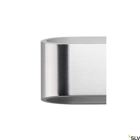 ASSO 300, lampa ścienna, LED, 3000K, owalna, aluminium szczotkowa/biała, D/S/W 30/9,5/7 cm (151275) - SLV