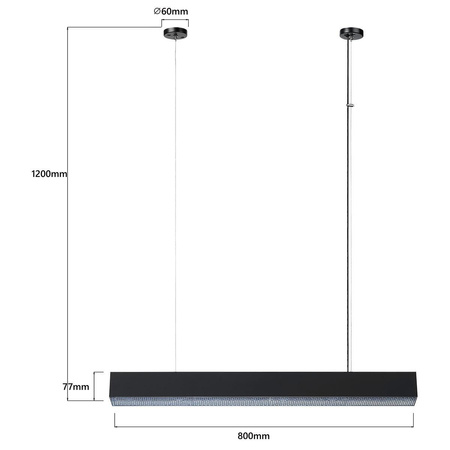 Lampa wisząca Mira M LED CCT Tuya czarna  (LP-1201/1P M BK Smart) - Light Prestige