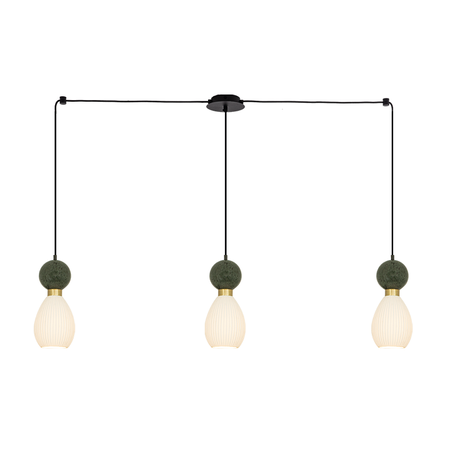 PENDANT 3XE14 MAX 15W GREEN MARBLE - BRASS (23244 Zambelis) - Zambelis