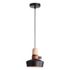 PENDANT LIGHT 1XE27 BLACK WOOD LEATHER (1990 Zambelis) - Zambelis