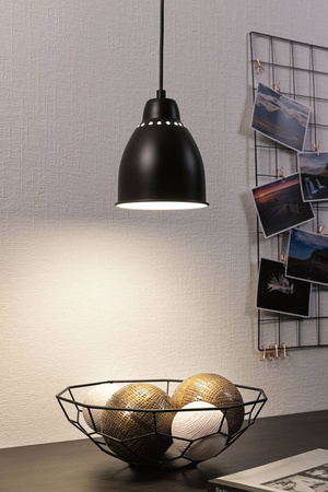 Neordic Hilla  lampa wisząca max. 1x40W E27 czarny 230V metal (PL79763) - PAULMANN