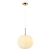 GLASS PENDANT LAMP 40W 1X E27 FROST WHITE GLASS &ANCIENT BRASS (20124 Zambelis) - Zambelis