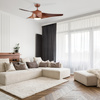 FAN CEILING  40W  WOOD GRAIN BLADES WITH 15W LIGHT 3000K-4000K-6000K SWITCH REMOTE CONTROL (20256 Zambelis) - Zambelis