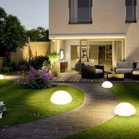 Lampa ogrodowa półkula ATMOSPHERE M LED RGBW 16 kolorów 35 cm (ES-B3517) - Step into Design