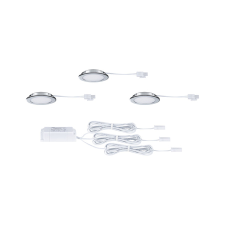 Zestaw opraw meblowych do wbudowania EBL SET 3x2,5W 3x180lm 3000K 12V chrom / tworzywo sztuczne (PL93118) - PAULMANN