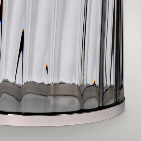 Lampa stołowa Reno - 1 źródło światła - Dymione szkło/ Polerowany nikiel (QN-RENO-SMOKE-PN) - Quintiesse