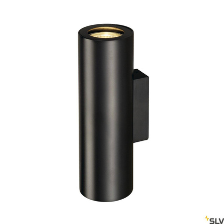 ENOLA_B, lampa ścienna, QPAR51, okrągła, up/down, kolor czarny, maks. 50W, z czarnym pierścieniem dekoracyjnym (151800) - SLV