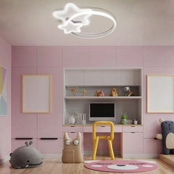 LAMPA DZIECIĘCA LED SUFIT BIAŁE GWIAZDKI 60W + PILOT DL-I05 - DomenoLED