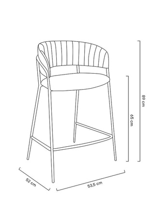 Krzesło barowe MARGO 65 czarny - welur, podstawa chromowana (KH1201100129,74.SIL) - King Home