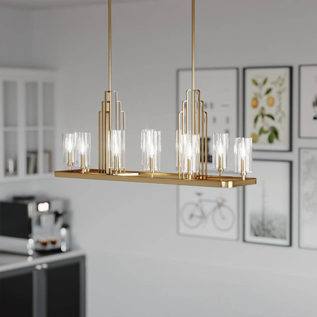Lampa wisząca Kimrose - 10 źródeł światła - Szczotkowany naturalny mosiądz (QN-KIMROSE10-BNB) - Quintiesse