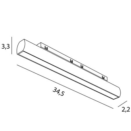 MAXLIGHT N0007N linia MICRO11 18W Czarna obrotowa 3000K On-Off