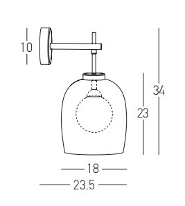 WALL LAMP G9 SMOKE-OPAL GLASS (22052 Zambelis) - Zambelis