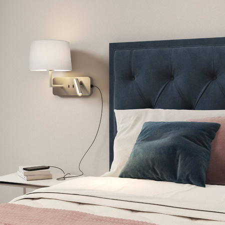 Lampka do Czytania Side by Side Grande USB Matowy Nikiel (1406014) - Astro Lighting