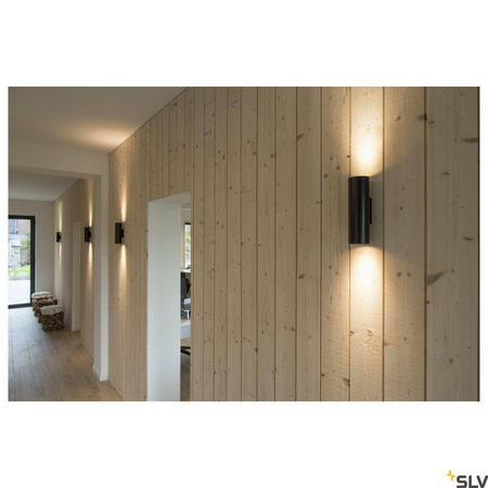 ENOLA_B, lampa ścienna, QPAR51, okrągła, up/down, kolor czarny, maks. 50W, z czarnym pierścieniem dekoracyjnym (151800) - SLV