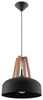 Lampa wisząca CASCO czarna/naturalne drewno (SL.0390) - Sollux