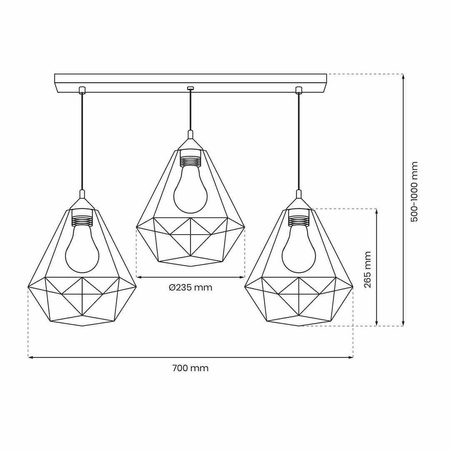 Lampa wisząca BASKET WHITE 3xE27 (MLP7213) - Milagro
