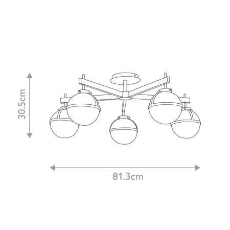 Lampa sufitowa Hollis (HK-HOLLIS-5-C-BK) - Elstead Lighting