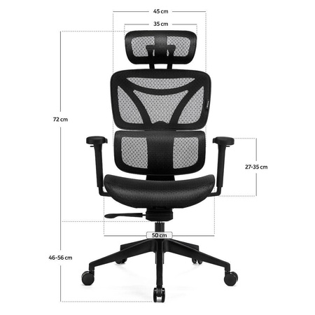 Amortyzowany,regulowany fotel gamingowy Control Series Czarny (LV0654) - LVN SYSTEM
