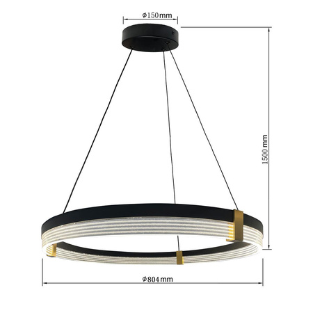 Lampa wisząca Plum 1 LED CCT duża czarna (LP-0407/1P L BK Triangle) - Light Prestige