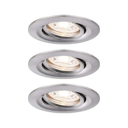 Zestaw Oprawa wbudowana NovaPico Plus Coin Easy ściemniana ruchoma 3x3W 2700K 230V Żelazo Szczotkowane/Aluminium (PL92973) - PAULMANN