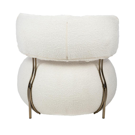 Fotel LOW TEDDY biały - stal (KH1301100130) - King Home