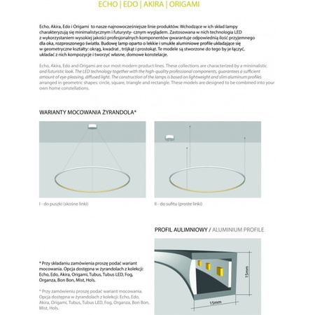 Żyrandol Wew. Echo 90 Kol. Biały 3000Do Wewnątrz - Ramko