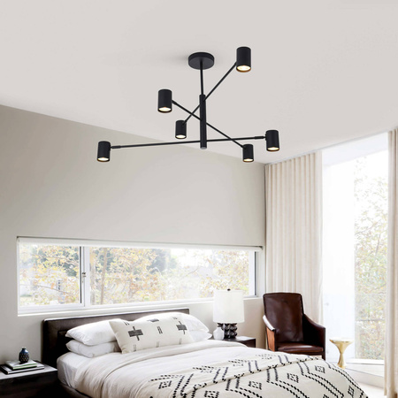 Lampa sufitowa Snow 6 czarna LP-731/6P BK Light Prestige